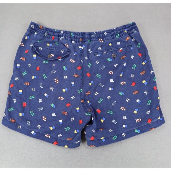 Polo Ralph Lauren Mens Swim Trunks Shorts Size L Blue Nautical Flag Drawstring - Picture 6 of 8